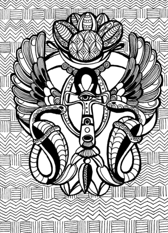 Egyptian Amulet Coloring Page